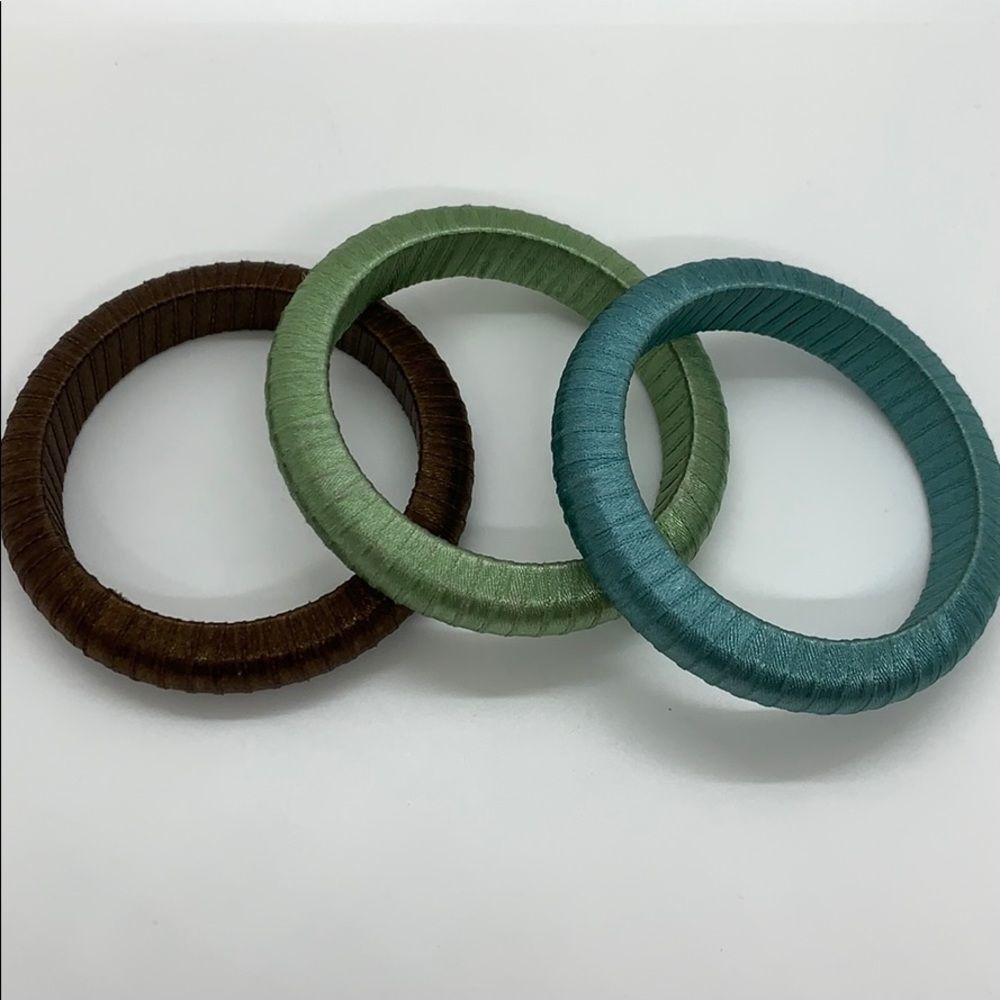 NEW Silk Ribbon Bangle set of 3